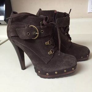 Colin Stuart brown suede studded lace up 8.5